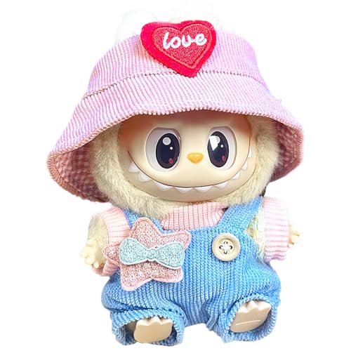 Atuoxing Labubu Kleidung Zubehör, Bekleidung für 17cm La Bubu Puppe, Einheitsgröße Labubu Monster Puppenkleidung Outfit (Puppen Nicht Enthalten) (Rosa) von Atuoxing