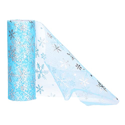 10 Yards Tüllrollen mit Glitzernden Schneeflocken, DIY-Zuschnitt, Blaues Band, Bastelzubehör für Prinzessinnenkleid, Weihnachten, Schneeflockendekoration 10 Yards Tüllrollen mit Glitzernden Schneeflocken, DIY-Zuschnitt, Blaues Band, Bastelzubehör für Prinzessinnenkleid, Weihnachten, Schneeflockendekoration von Atyhao