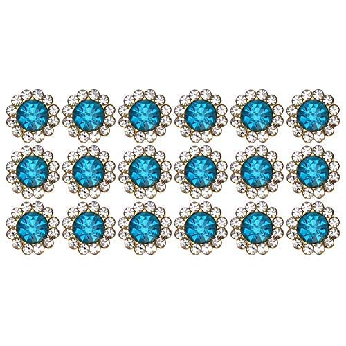 100 Stück runde Strasssteine, runde Strassringe Ringe Nähkristalle Perlen Blue Type Art DIY Button 10mm für FrauenKnöpfe von Atyhao