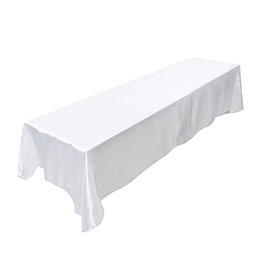 Atyhao 145x320cm Rechteckige Tischdecke Tischdecke Schmutzabweisend Bankett Hochzeit Dekoration(Weiß) von Atyhao