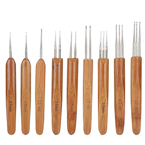 9-teiliges Dreadlock Häkelnadel Set, einzelnes Doppel 3 Bambusgriff Geflecht Haarstrick Webwerkzeug Stickerei im französischen Stil Nähen von Handarbeiten Zubehör 9-teiliges Dreadlock Häkelnadel Set, einzelnes Doppel 3 Bambusgriff Geflecht Haarstrick Webwerkzeug Stickerei im französischen Stil Nähen von Handarbeiten Zubehör von Atyhao