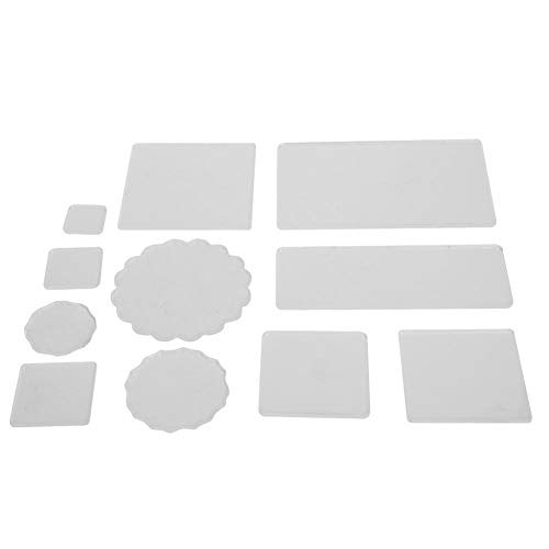 11Pcs transparenter Acryl-Stempelblock, transparenter Acryl-klarer Stempelblock Pad DIY handgemachtes Bastelwerkzeug[Wellenförmiges Formset]Stempel von Atyhao