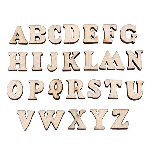 Atyhao 200 Stück gemischte Holzbuchstaben zum Ausmalen von DIY-Dekorationen für Kinder, frühes Lernspielzeug (#1 Buchstaben) von Atyhao