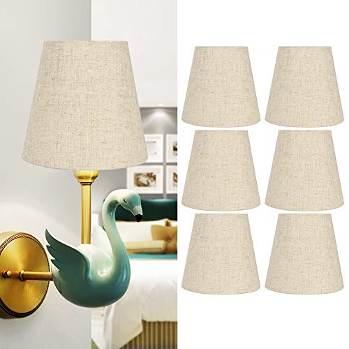 Atyhao 6Pcs Nordic Style E14 Kronleuchter Lampenschirm Stoff Wandlampenabdeckung Zubehör Tischlampe und Stehleuchte für die Inneneinrichtung von Atyhao