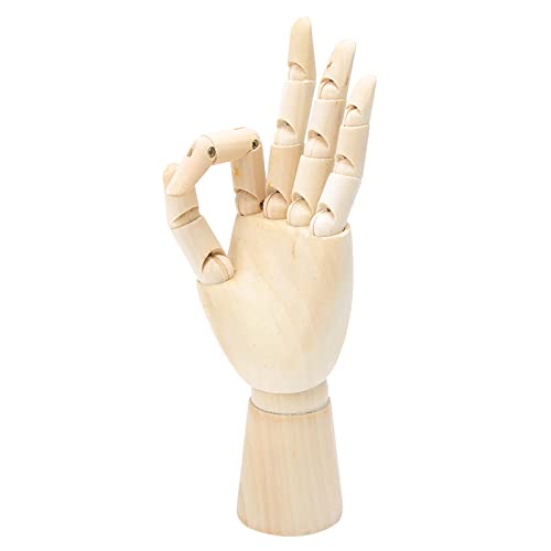 Atyhao Handmodell, Kiefernholz, Gliederpuppen Zeichnen Gegliedertes Linkes Handmodell, Körper, Künstlermodell, Skulptur, Mannequin, Dekoration, Heimbüro, Desktop-Ornament von Atyhao