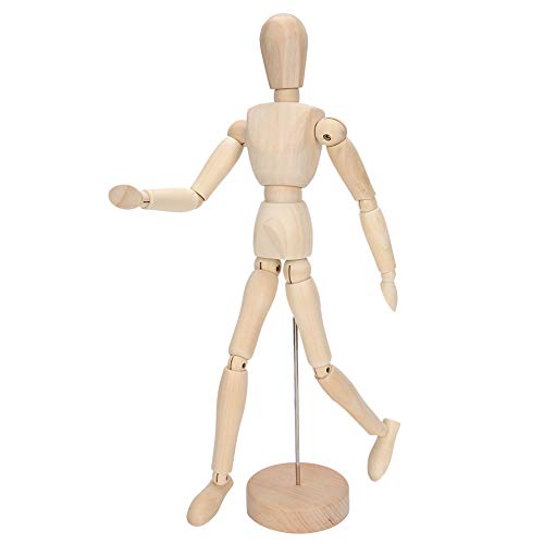Menschliche Figur Modell, Künstler Holzpuppe mit Basis und beweglichen Gliedmaßen Zeichnungsmodell Menschliche Figur Spielzeug für die Heimdekoration Zeichnung Die menschliche Figur von Atyhao