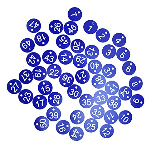 Atyhao Nummeriertes Etikett, 50 Stück, Nummeriertes Etikett, Nummeriertes Etikett für Landwirtschaftliche Nutztiere, Bienenzucht, Zuchtbedarf (Blau) von Atyhao