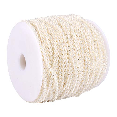 Atyhao Perlenschnur, 50 M Rolle, 3 Mm, NäHen, Perlenbesatz, Angelschnur, Perlenschnur, Perlenkette, Girlande, Hochzeitsdekoration, MittelstüCke (Beige) von Atyhao