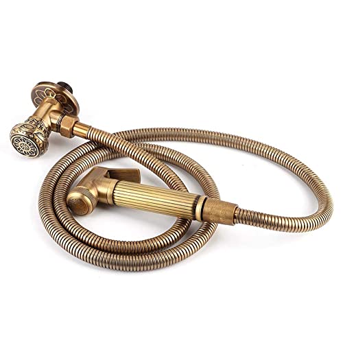 Atyhao Vintage Messing Hand Bidet Sprayer Spray Kopfhalterung Schlauch Kit Badzubehör Badarmaturen Bidet Wasserhähne von Atyhao