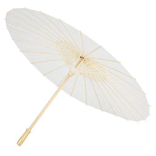 Atyhao Weißbuch Sonnenschirm Chinesisch/Japanisch Dekorativer Regenschirm Weiß DIY Malerei Dekorativer Regenschirm Hochzeit Brautparty Dekor von Atyhao