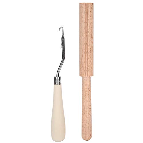 Häkelnadel, 6,3 Zoll Werkzeug für gebogene Holzverriegelung haken und Holzfadenschneider für die Herstellung von Teppich böden von Atyhao