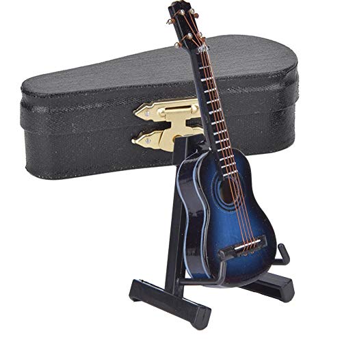 Miniatur Gitarren modell, 3,1 Zoll groß Mini Holz Klassik gitarren modell Mini Musikinstrumentenmodell Home Office Tisch dekoration[Blau]Modellierwerkzeug von Atyhao