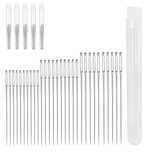 Nadelnheftungsstifte, 150 Stück Edelstahl Big Eye Sewing Self Threading Hand nadeln Stitching Pins Nadeln Set Large Eye Weave Tools Zubehör Stickerei[3 Größen]Quiltnadeln von Atyhao