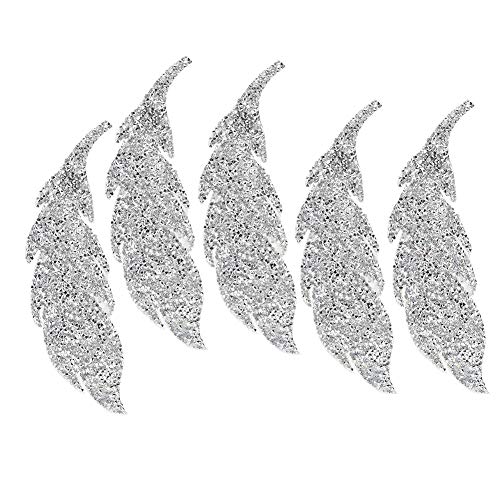 Patches, 5Pcs Blätter Muster Applique Aufbügeln Patches für DIY Kleidung Rucksäcke Jeans T-Shirt Caps(Silber) von Atyhao