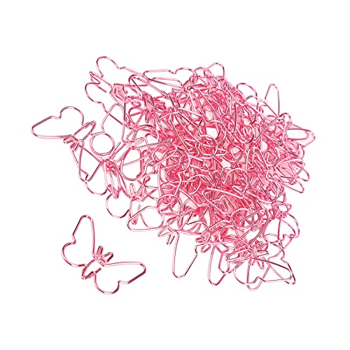Rosa Schmetterlinge Büroklammer Farbe Büroklammern Schmetterling Kalender Clip 50 Stück Cartoon Kreative Spezialform Niedliche Metallfarbbeschichtung Niedliche von Atyhao