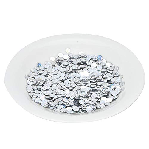 Runde Pailletten, 50 g, zum Basteln, PVC, ohne Loch, , glänzend, metallische Pailletten, rund, mit Pailletten, für Stickerei, Kunst, Handwerk, Verschönerung (Silber 2 mm) von Atyhao