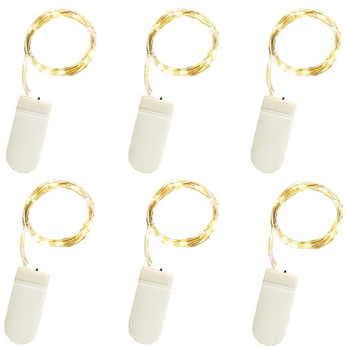 LED Lichterkette mit Batterie 6 Stück 2M 20 LED, Wasserdichte Led Lichterkette für Mini Fläschen zur Party, Hochzeits Deko,Weihnachten, Halloweent LED Lichterkette mit Batterie 6 Stück 2M 20 LED, Wasserdichte Led Lichterkette für Mini Fläschen zur Party, Hochzeits Deko,Weihnachten, Halloweent von AuFiiy