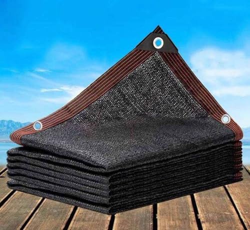 AuMarndi Garten-Schattentuch für Pflanzen, Outdoor-Sonnenschutz, multifunktional, rechteckig, Netzstoff, atmungsaktiv, Schatten für Garten, Gewächshaus, Terrassen, Sichtschutznetz, schwarz, 3 x 7 m von AuMarndi