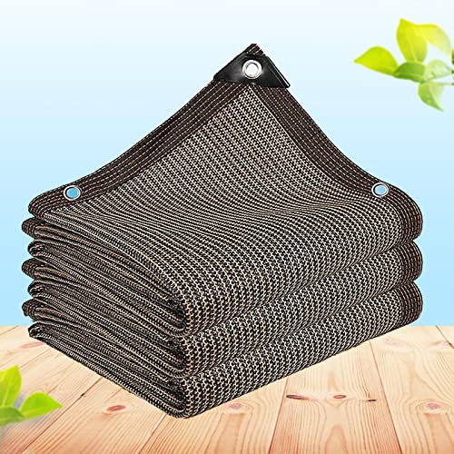 AuMarndi Gartensegel, quadratisch, Sonnenschutz, Netzstoff, atmungsaktiv, Sonnenschutz, wärmeisolierender Schatten für Garten, Pergola, Pflanze, Balkon, Hof, Braun, 3 x 6 m von AuMarndi