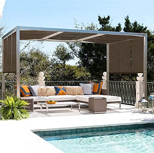 AuMarndi Gartensegel, quadratisch, Sonnenschutz, atmungsaktiv, reißfest, Netzstoff, verstärkter Rand, reißfest, Schattennetz für Pflanzen, Gewächshäuser, Terrassen, Braun, 3 x 6 m von AuMarndi