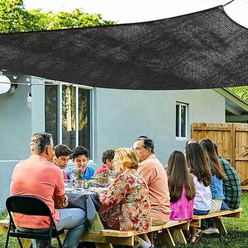 AuMarndi Gartentuch, Schattierungsnetz, Sonnensegel, Sonnenschutz für Garten, Netzstoff, atmungsaktiv, Sonnenschutz, wärmeisolierend, Schatten für Garten, Pergola, Pflanze, Balkon, Hof, schwarz, 5 x 8 von AuMarndi