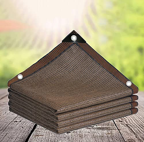 AuMarndi Gartentuch, Schattierungsnetz, Sonnensegel, Sonnenschutz für Garten, atmungsaktiv, reißfest, Netzstoff, verstärkter Rand, reißfest, für Garten/Balkon/Innenhof, anpassbare Größen, braun, 6 x 7 von AuMarndi