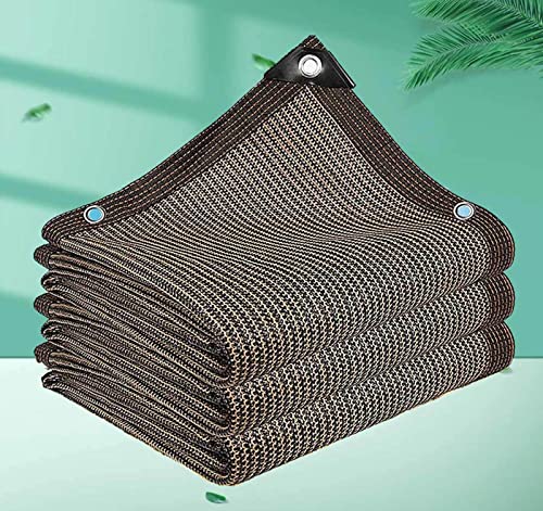 AuMarndi Pergola-Abdecksegel, Sonnensegel, Stoff, für Wintergarten, atmungsaktiv, reißfest, Netzstoff, verstärkter Rand, reißfest, für Schatten, Netzplane, Pergola, Sichtschutznetz, Braun, 4 x 4 m von AuMarndi