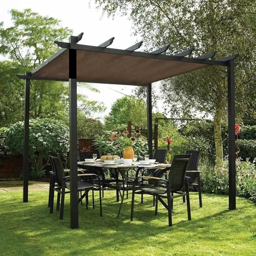 AuMarndi Rechtwinkliges Sonnensegel für Garten, Sonnenschutz, atmungsaktiv, reißfest, Netzstoff, verstärkter Rand, reißfest, Schattennetz für Gewächshaus, Pergola, Garten, Braun, 5 x 6 m von AuMarndi