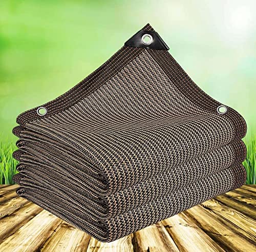 AuMarndi Rechtwinkliges Sonnensegel für Garten, Sonnenschutz, atmungsaktiv, reißfest, Netzstoff, verstärkter Rand, reißfest, für Balkone/Gewächshäuser, anpassbare Größen, Braun, 3 x 5 m von AuMarndi