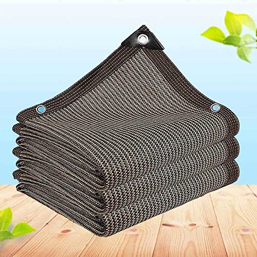 AuMarndi Schattennetz für Garten, Sonnenschutz, Sonnensegel, atmungsaktiv, reißfest, Netzstoff, verstärkter Rand, reißfest, für den Außenbereich, für Schatten, Pflanzen, Blumen, Terrasse, Braun, 6 x 7 von AuMarndi