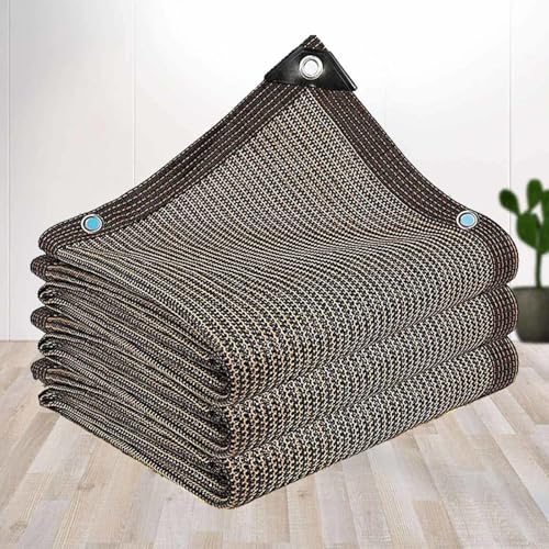 AuMarndi Schattennetz für den Außenbereich, Pflanzenschutz/Garten, Netzstoff für Gewächshäuser, Schattenplane für Balkon/Gewächshäuser, anpassbare Größen, Braun, 4 x 5 m von AuMarndi