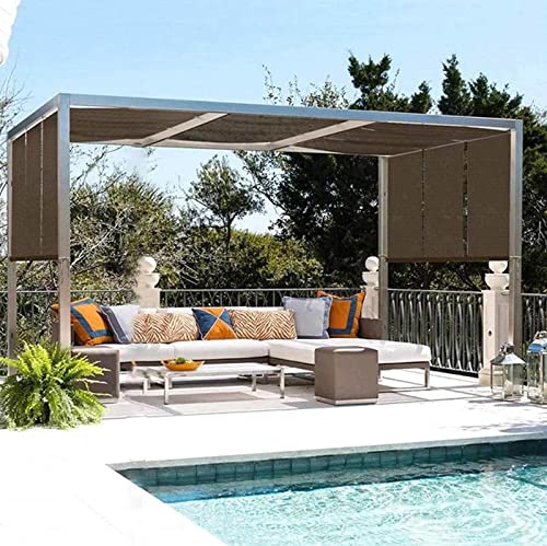AuMarndi Schattenstoff für Gartenpflanzen im Freien, Netzstoff, verstärktes Schattennetz, Sonnenschutznetz für Pflanzen, Gewächshäuser, Terrassen, Braun, 4 x 6 m von AuMarndi