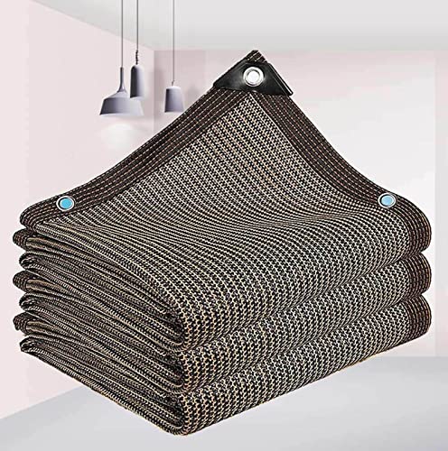 AuMarndi Schattentuch für Gewächshaus, Outdoor, Sonnensegel, Netzstoff, atmungsaktiv, Sonnenschutz, wärmeisolierend, Schatten für Garten, Gewächshaus, Terrassen, Sichtschutz, Braun, 4 x 4 m von AuMarndi