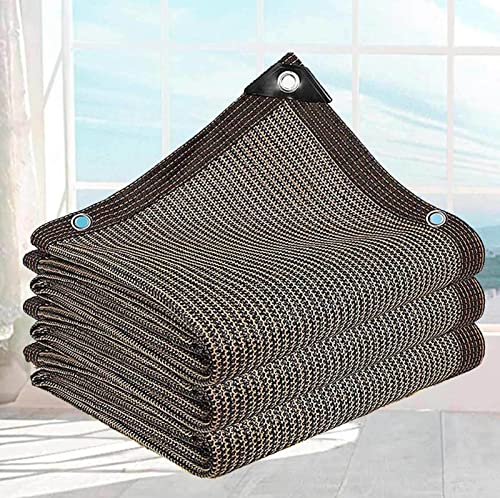 AuMarndi Sonnensegel, 3 m x 3 m, 3 m x 4 m, 2 m x 2 m, Netzstoff, atmungsaktives Netz, Schattennetz, für den Außenbereich, Garten/Balkon/Innenhof, anpassbare Größen, braun, 4 x 6 m von AuMarndi