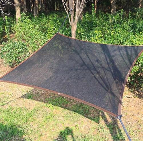 AuMarndi Sonnensegel, 3 m x 3 m, Sonnensegel, atmungsaktiv, reißfest, Netzstoff, verstärkter Rand, reißfest, für Gewächshäuser, Innenhöfe und Blumenpflanzen, schwarz, 5 x 7 m von AuMarndi