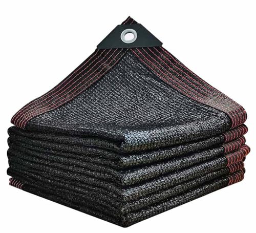 AuMarndi Sonnensegel, Sonnenschutz, Pergola, Schattenabdeckung, Netzstoff, atmungsaktiv, Sonnenschutztuch, wärmeisolierend, Schattennetz für Gewächshaus, Pergola, Garten, schwarz, 5 x 5 m von AuMarndi