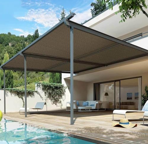 AuMarndi Sonnensegel aus Netzstoff für den Garten, Markise, atmungsaktives Schattennetz, Outdoor-Netz für Garten/Balkon/Hof von AuMarndi