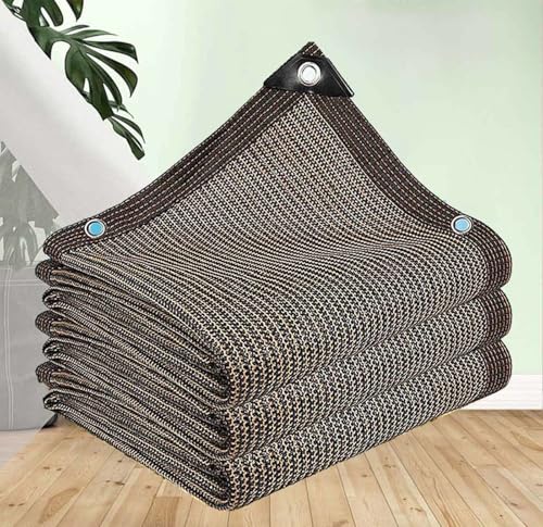 AuMarndi Sonnensegel aus atmungsaktivem Netzstoff für Garten, Pergola, Pflanze, Balkon, Terrasse, Braun, 4 x 5 m von AuMarndi