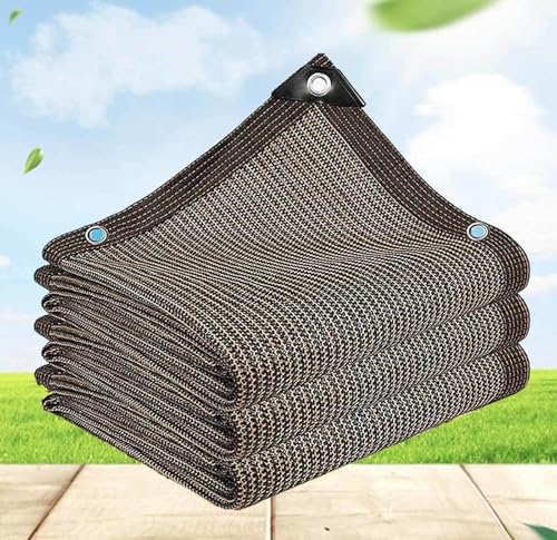 AuMarndi Sonnensegel für Garten, 4 x 4, 4 x 5, Schattierungsnetz für Gewächshauspflanzen, Netzstoff für den Außenbereich, Schutz für Pflanzen, Blumen, Hof, Braun, 4 x 7 m von AuMarndi