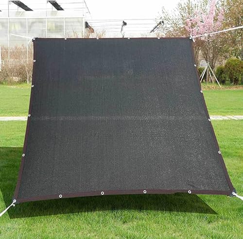 AuMarndi Sonnensegel für Garten, mit Ösen, multifunktional, rechteckig, Netzstoff, atmungsaktiv, für Balkone/Gewächshäuser, anpassbare Größen, schwarz, 5 x 7 m von AuMarndi