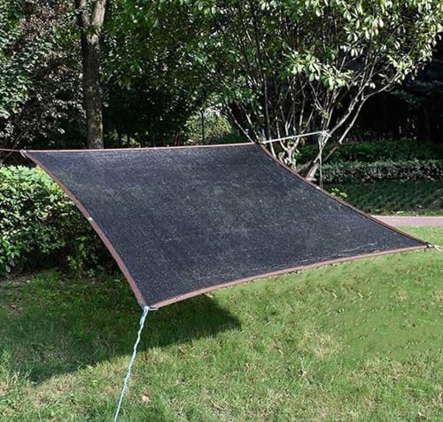 AuMarndi Sonnensegel für Garten, schwarz, Schattenstoff, atmungsaktiv, reißfest, Netzstoff, verstärkter Rand, reißfest, Schattennetz für Gewächshaus, Pergola, Garten, schwarz, 6 x 8 m von AuMarndi