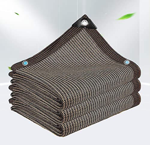 Rechtwinkliges Sonnensegel, Netzstoff, Sonnenschutz, Anti-Aging, Schattenplane, atmungsaktive Netzabdeckungen für Gewächshäuser, Innenhöfe und Blumenpflanzen, Braun, 3 x 4 m von AuMarndi