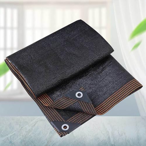 Sonnensegel, Netzstoff, 90 % Anti-Aging-Schutzplane, atmungsaktiv, für den Außenbereich, Schattenschutz, Pflanze, Blumen, Terrasse, Schwarz, 3 x 7 m von AuMarndi