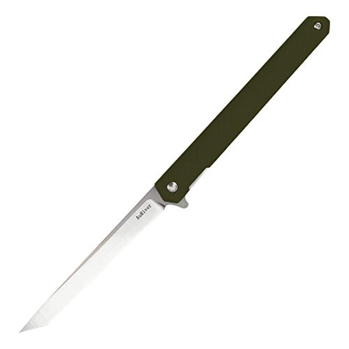 AuRiver Slim Klappmesser, Taschenmesser mit Nylon Glasfasergriff, Gentleman Messer für Als Brieföffner, Geschenke (Armeegrün) von AuRiver