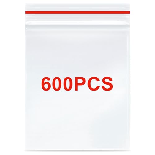 Aubeco 600 Stück 5,1 x 5,1 cm Mini-Plastiktüten, wiederverschließbare kleine Reißverschlussbeutel für kleine Unternehmen, Aufbewahrung, Geschenke, Süßigkeiten, Schrauben, Schmuck, tägliche Pillen Aubeco 600 Stück 5,1 x 5,1 cm Mini-Plastiktüten, wiederverschließbare kleine Reißverschlussbeutel für kleine Unternehmen, Aufbewahrung, Geschenke, Süßigkeiten, Schrauben, Schmuck, tägliche Pillen von Aubeco