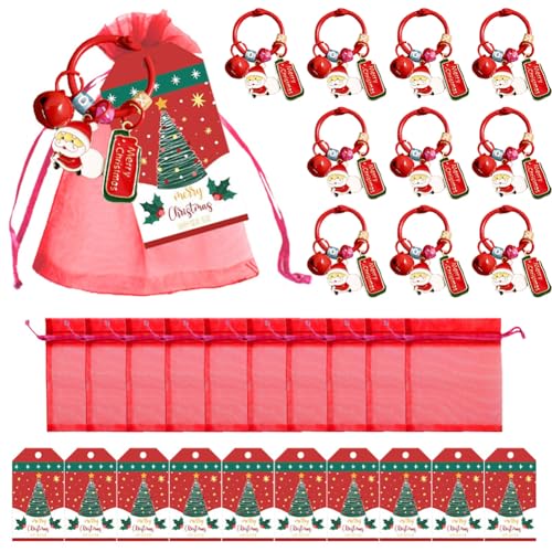 10 Stück Weihnachten Schlüsselanhänger Set - Rote Weihnachtsglocke Weihnachtsmotive Anhänger Dekorationen für Schlüssel Geldbörse Tasche Party Mitgebsel Geschenk usw mit Organza-Geschenkbeuteln(Rot) 10 Stück Weihnachten Schlüsselanhänger Set - Rote Weihnachtsglocke Weihnachtsmotive Anhänger Dekorationen für Schlüssel Geldbörse Tasche Party Mitgebsel Geschenk usw mit Organza-Geschenkbeuteln(Rot) von Aublinto