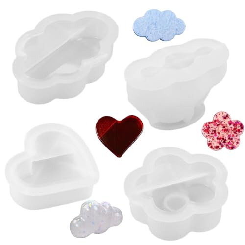 Aublinto Blumen Hintern Silikon Eiswürfelschale Liebe Herz Wolke Seifenform 3D Spiegel Stil 6.4cm Modern von Aublinto