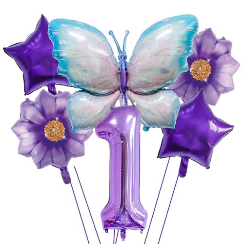 Aublinto Party-Deko Luftballons Geburtstag Happy Birthday Ballon Schmetterling Deko Geburtstag Schmetterling Geburtstagsdeko Mädchen Pastell Luftballons Deko Kindergeburtstag Typ 1 von Aublinto