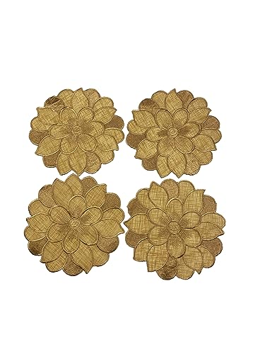 Aude Home Deckchen 4er Packung Tischdeckenset Bestickt 20cm rund Organza Goldbraun Aude Home Deckchen 4er Packung Tischdeckenset Bestickt 20cm rund Organza Goldbraun von Aude Home