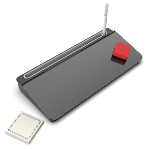 Audio-Visual Direct - Glas-Schreibtisch-Computertastatur, Whiteboard-Notizblock-Set, Schwarz (inkl. Neonmarker, Radiergummi und Haftnotizen) von Audio-Visual Direct